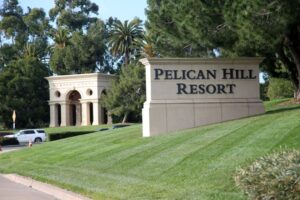 Pelican resort entrance sign