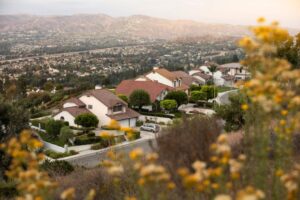 Yorba linda residential neighborhood in california