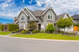 Curb and a house
