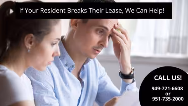 Tenant Break Their Lease? Call us, we can help a worried looking couple