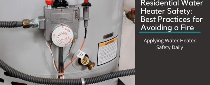 featured image text: " Residential Water Heater Safety: Best Practices for Avoiding a Fire"