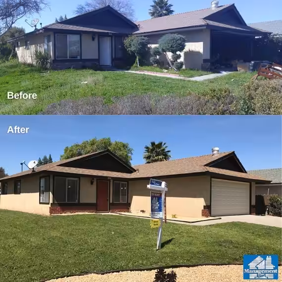 Before/After: Yard Improvement before and after views of a property's yard improvement