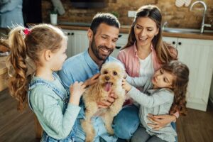 Family with pet