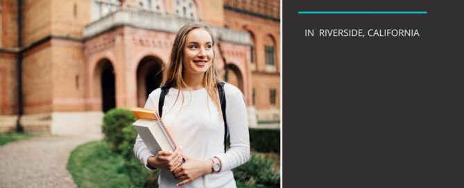 College age female holding books