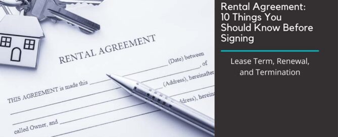 rental agreement with a pen resting on it