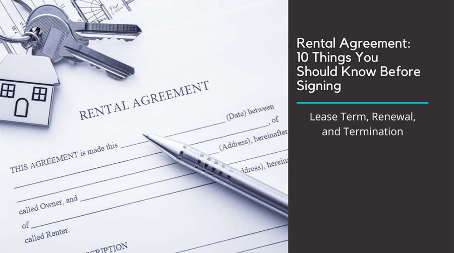 rental agreement with a pen resting on it