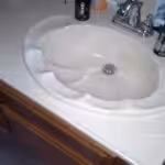 Bathroom-before shot of a old bathroom sink and counter