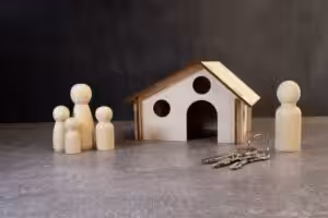 Family and Wooden House