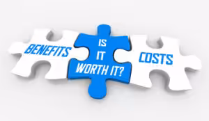 Cost Benefit Analysis text on puzzle