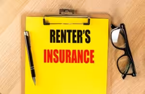 Renter's insurance on a clipboard