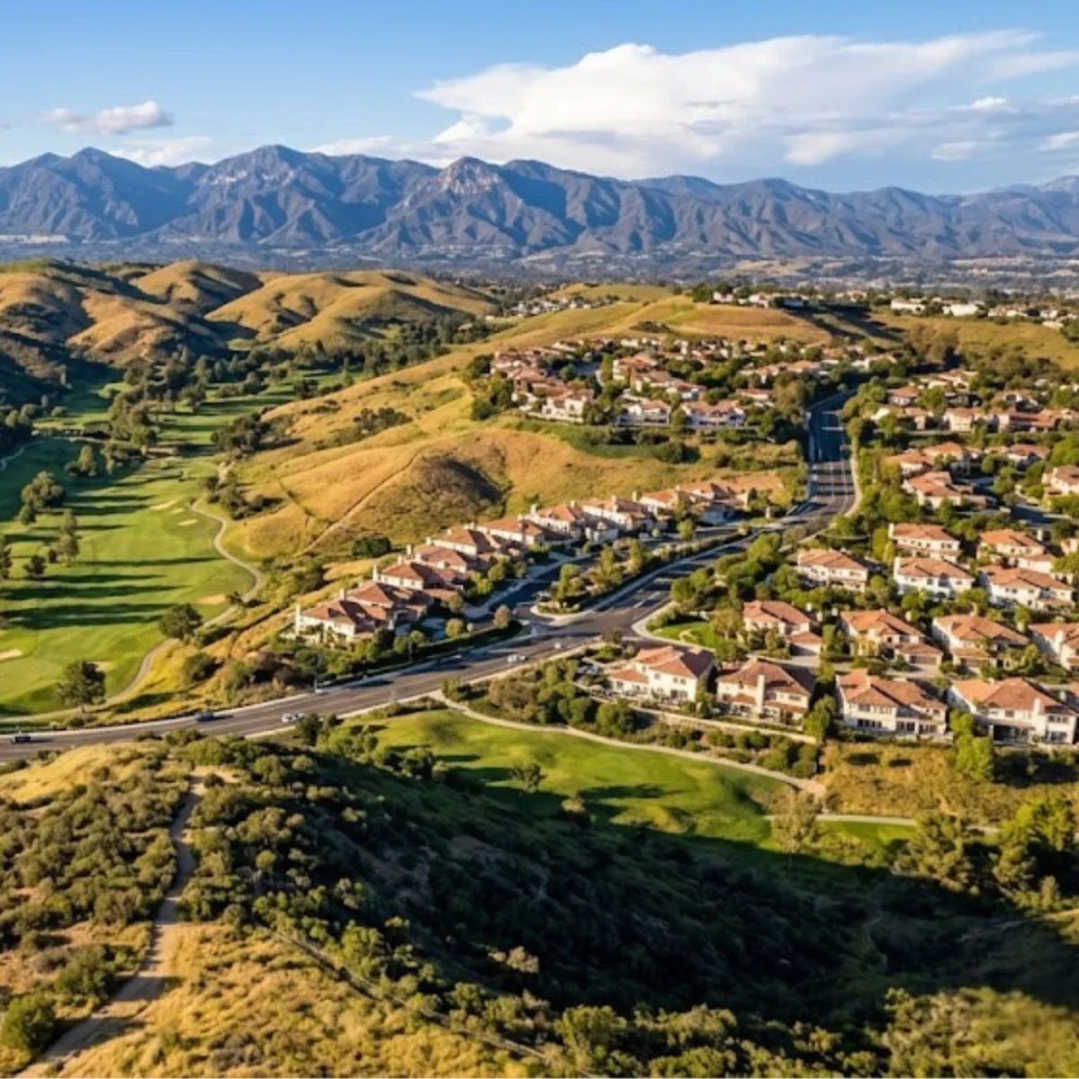 Aerial view of Upland neighborhoods